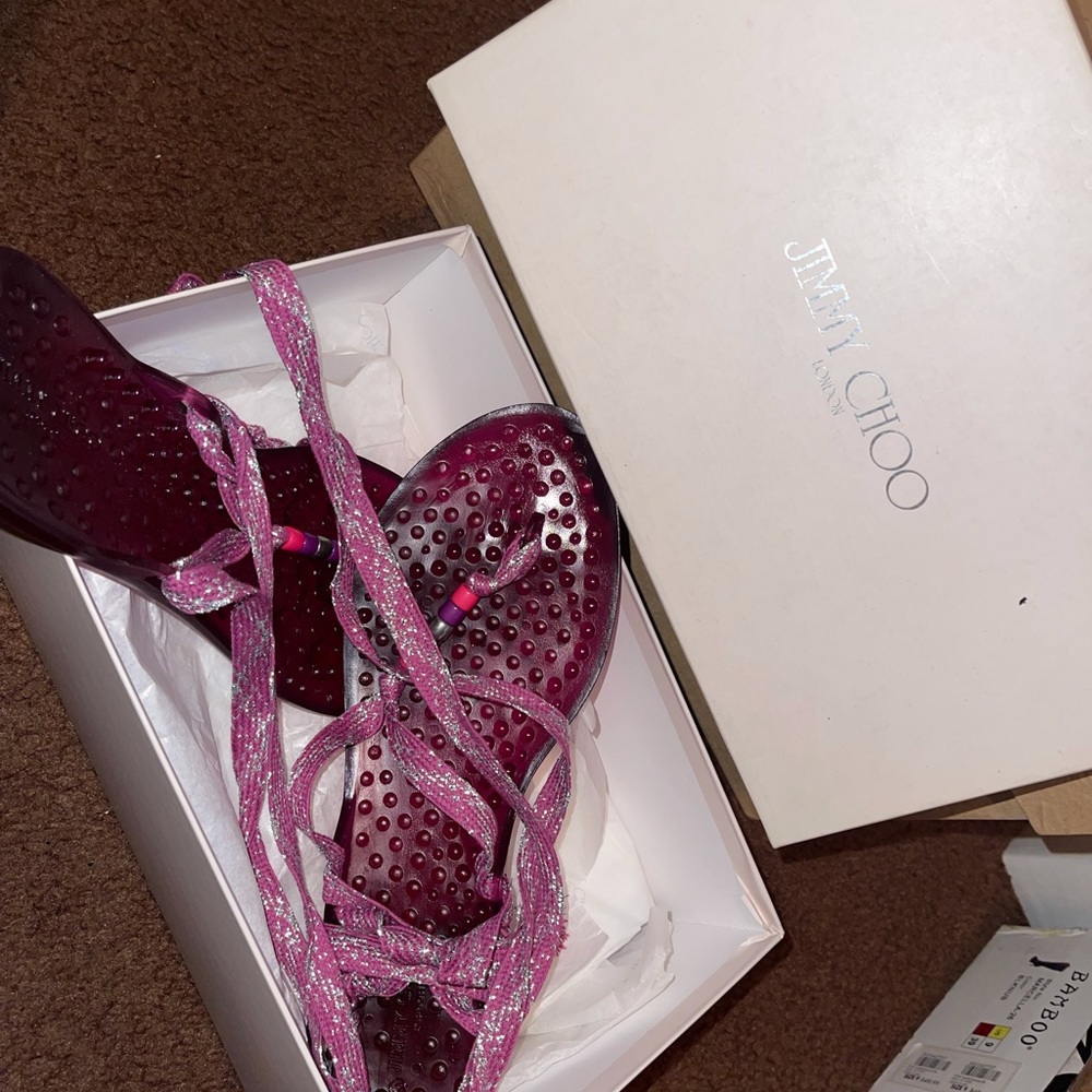 Jimmy Choo purple plastic sandals. - Picture 4 of 4